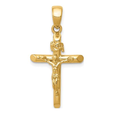 14K Yellow Gold Crucifix Cross Pendant