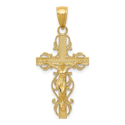 14K Yellow Gold Crucifix Pendant