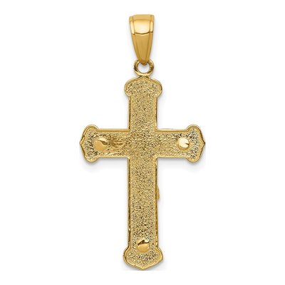 14K Yellow Gold Textured Crucifix Pendant – view 5