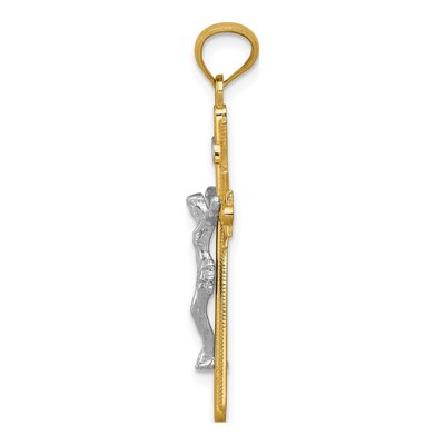 14K Two-Tone Gold Crucifix Pendant – view 3