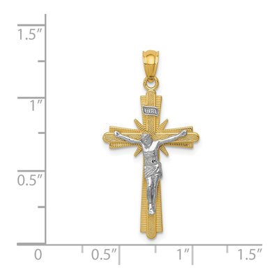 14K Two-Tone Gold Crucifix Pendant – view 4