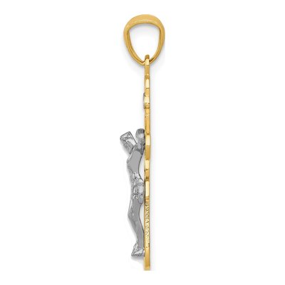 14K Two-Tone Gold Small Passion Crucifix Pendant – view 3
