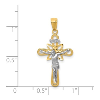 14K Two-Tone Gold Small Passion Crucifix Pendant – view 4