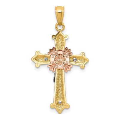 14K Tri-Color Gold Crucifix Pendant – view 5