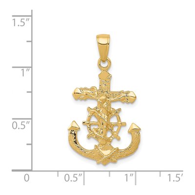 14K Yellow Gold Mariner Crucifix Pendant – view 4