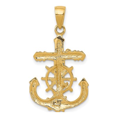 14K Yellow Gold Mariner Crucifix Pendant – view 5