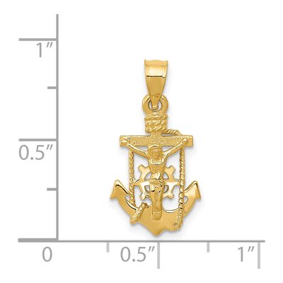 14K Yellow Gold Mariner Crucifix Pendant – view 4