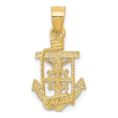 14K Yellow Gold Mariner Crucifix Pendant – view 5