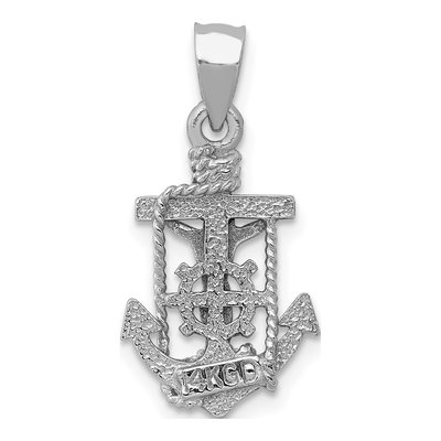 14K White Gold Mariner Crucifix Pendant – view 5