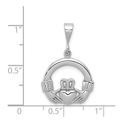 14K White Gold Claddagh Pendant – view 4