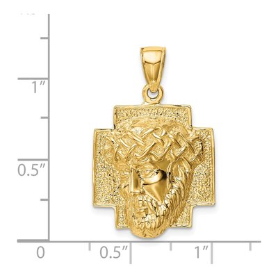 14K Yellow Gold Jesus Head Pendant – view 4