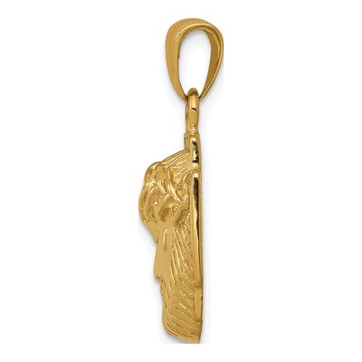 14K Yellow Gold Jesus Head Crown Pendant – view 3