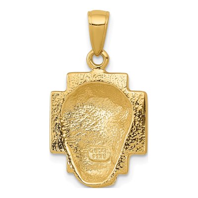 14K Yellow Gold Jesus Head Crown Pendant – view 5