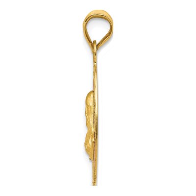 14K Yellow Gold Sagrado Corazon de Jesus Oval Pendant – view 3