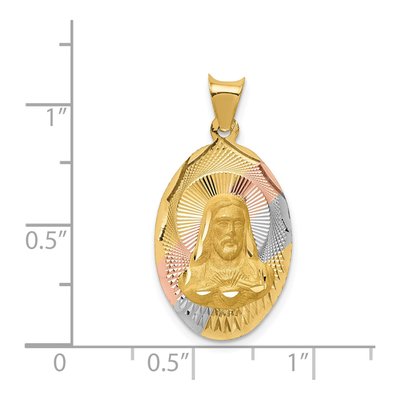 14K Yellow Gold Sagrado Corazon de Jesus Pendant – view 4
