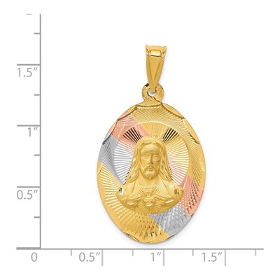 14K Yellow Gold Sagrado Corazon Pendant – view 4