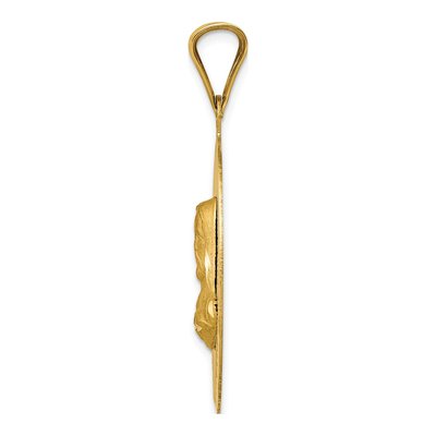 14K Yellow Gold Sagrado Corazon Oval Pendant – view 3