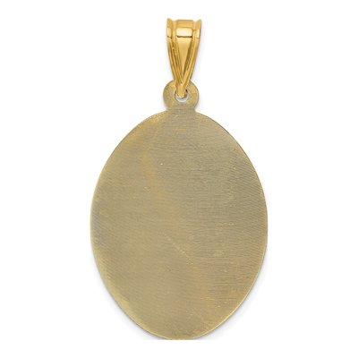 14K Yellow Gold Sagrado Corazon Oval Pendant – view 4