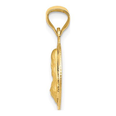 14K Yellow Gold Sagrado Corazon Round Pendant – view 3