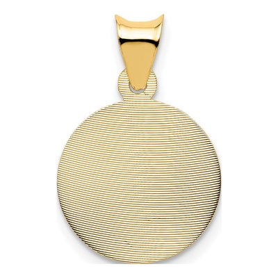 14K Yellow Gold Sagrado Corazon Round Pendant – view 5