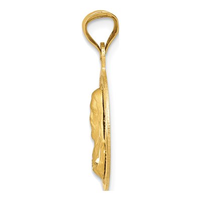 14K Yellow Gold Sagrado Corazon Round Pendant – view 3