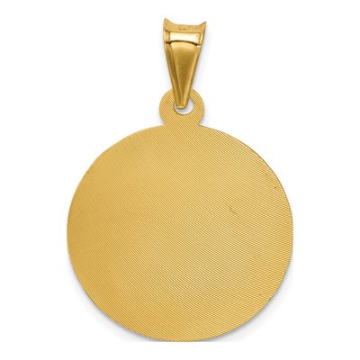 14K Yellow Gold Sacred Heart Round Pendant – view 4