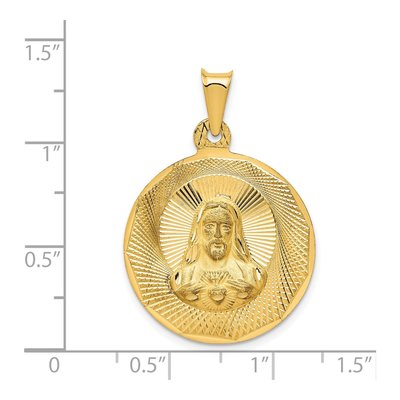 14K Yellow Gold Sagrado Corazon de Jesus Pendant – view 4