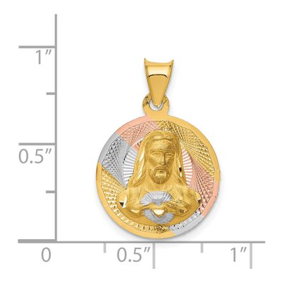 14K Yellow Gold Sagrado Corazon de Jesus Pendant – view 4