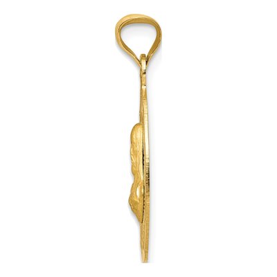 14K Yellow Gold Sagrado Corazon Oval Pendant – view 3