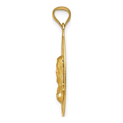 14K Yellow Gold Sagrado Corazon Oval Pendant – view 3