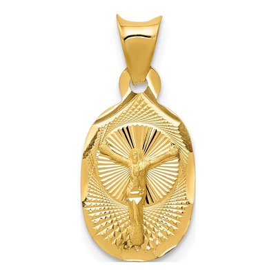 14K Yellow Gold Corpus Oval Pendant