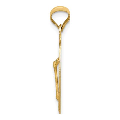 14K Yellow Gold Diamond-Cut Corpus Oval Pendant – view 3