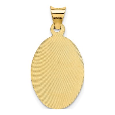 14K Yellow Gold Diamond-Cut Corpus Oval Pendant – view 4