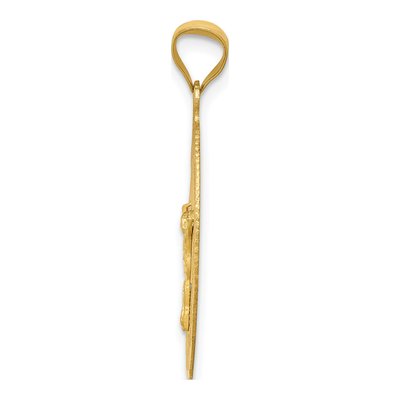 14K Yellow Gold Diamond-Cut Oval Pendant – view 3