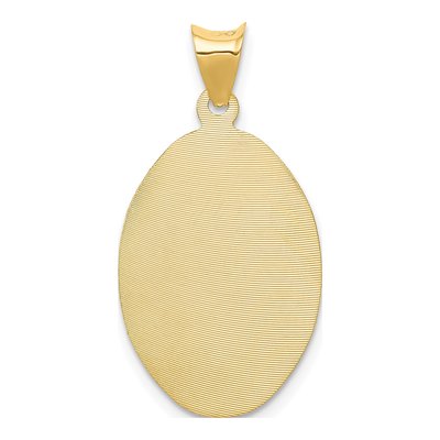 14K Yellow Gold Diamond-Cut Oval Pendant – view 5