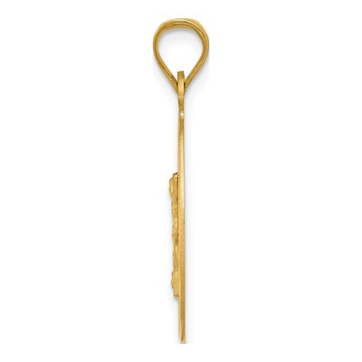 14K Yellow Gold Diamond-Cut Corpus Oval Pendant – view 3