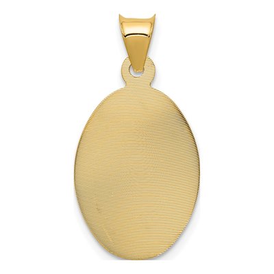 14K Yellow Gold Diamond-Cut Corpus Oval Pendant – view 5