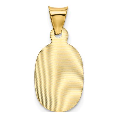 14K Yellow Gold Diamond-Cut Corpus Oval Pendant – view 4