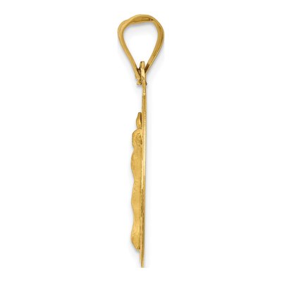 14K Yellow Gold Diamond-Cut Circle Pendant – view 3