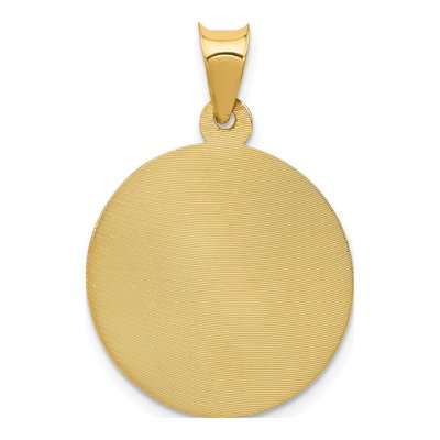 14K Yellow Gold Diamond-Cut Circle Pendant – view 5