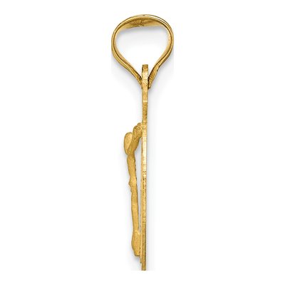 14K Yellow Gold Diamond-Cut Circle Pendant – view 3