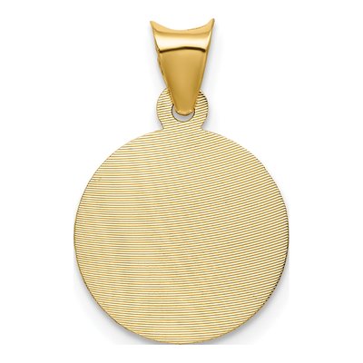 14K Yellow Gold Diamond-Cut Circle Pendant – view 5