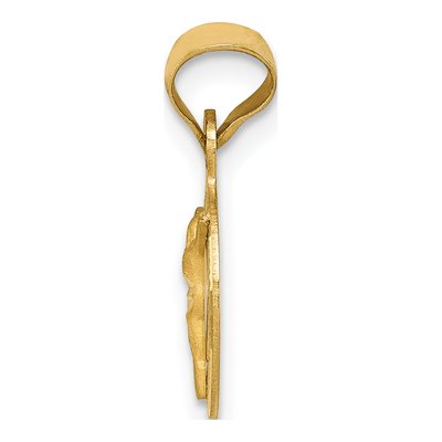 14K Yellow Gold Diamond-Cut Circle Pendant – view 3