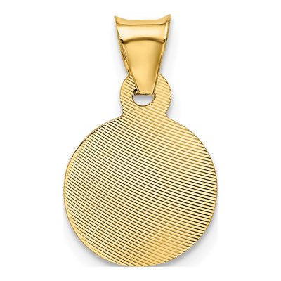 14K Yellow Gold Diamond-Cut Circle Pendant – view 4
