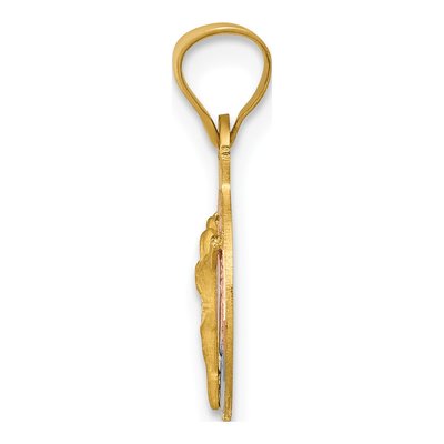 14K Yellow Gold Circle Corpus Pendant – view 3
