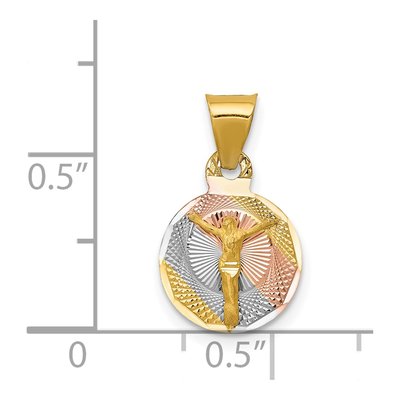 14K Yellow Gold Circle Corpus Pendant – view 4