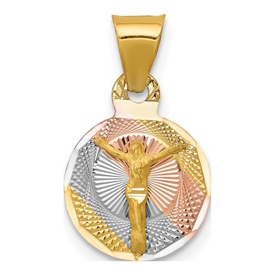 14K Yellow Gold Circle Corpus Pendant