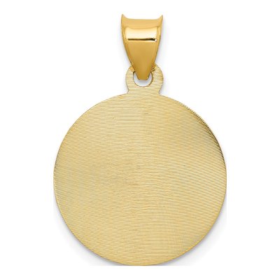 14K Yellow Gold Diamond-Cut Corpus Circle Pendant – view 5