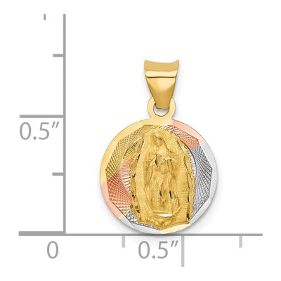 14K Yellow Gold Our of Guadalupe Round Pendant – view 4