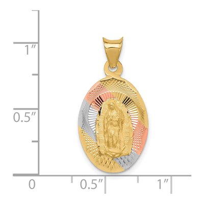 14K Yellow Gold Our of Guadalupe Oval Pendant – view 4